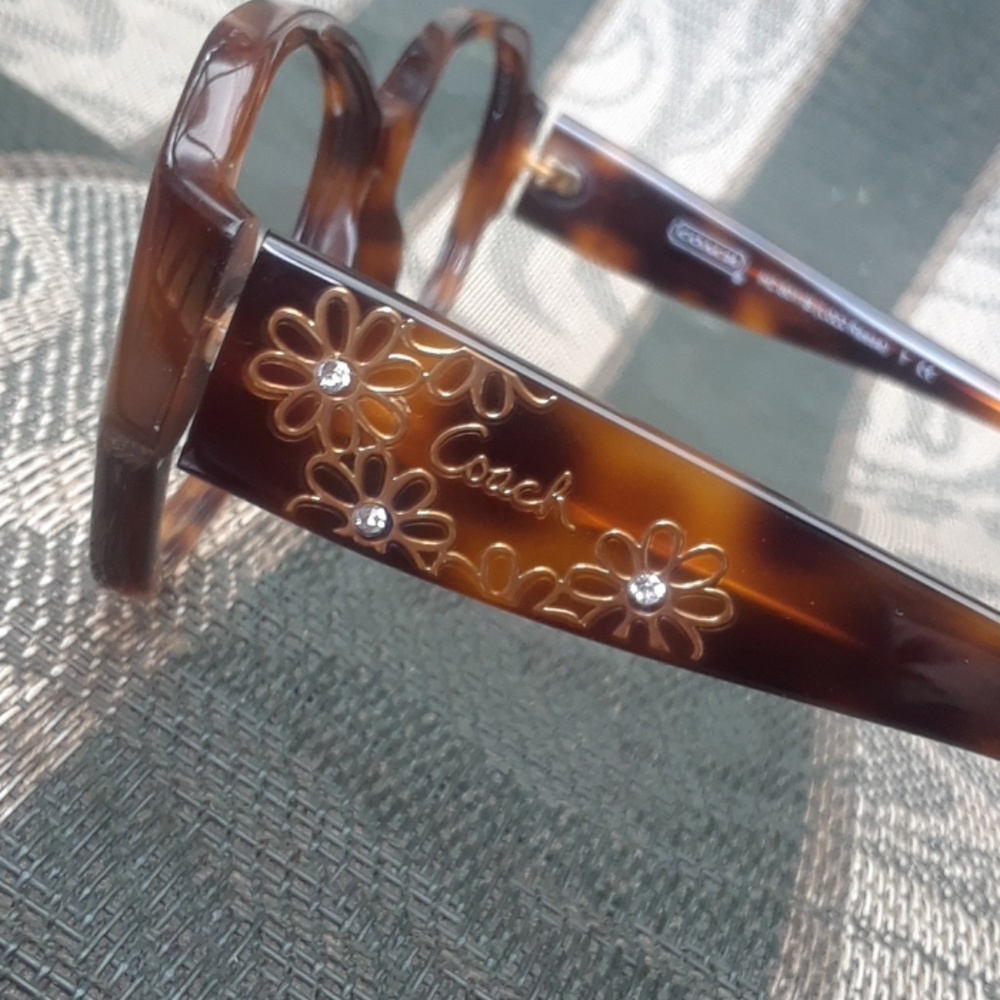 Coach Reese Tortoise/ Gold Rhinestone Frames - image 2